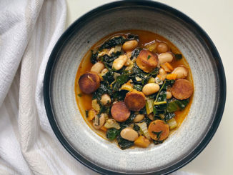 Butter Bean, Kale and Sausage Stew - Food & Nutrition Magazine - Stone Soup