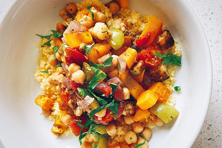 Roasted Vegetable and Chickpea Stew - Food & Nutrition Magazine - Stone Soup