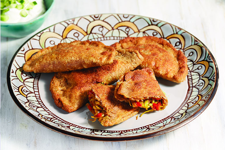 Whole-Wheat Leek and Red Pepper Bolani | Food & Nutrition Magazine | Volume 9, Issue 2