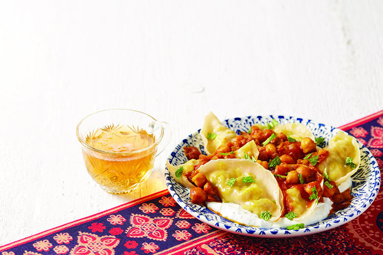 Chicken Dumplings with Chickpea-Tomato Sauce | Food & Nutrition Magazine | Volume 9, Issue 2