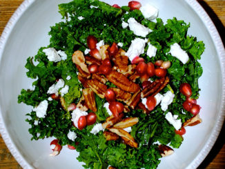 Pomegranate-Kale Salad with Goat Cheese