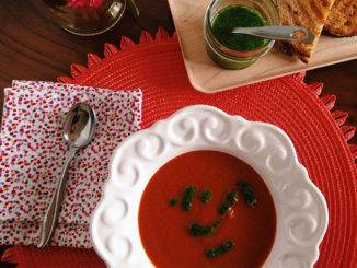 Roasted Tomato Soup with Basil Oil